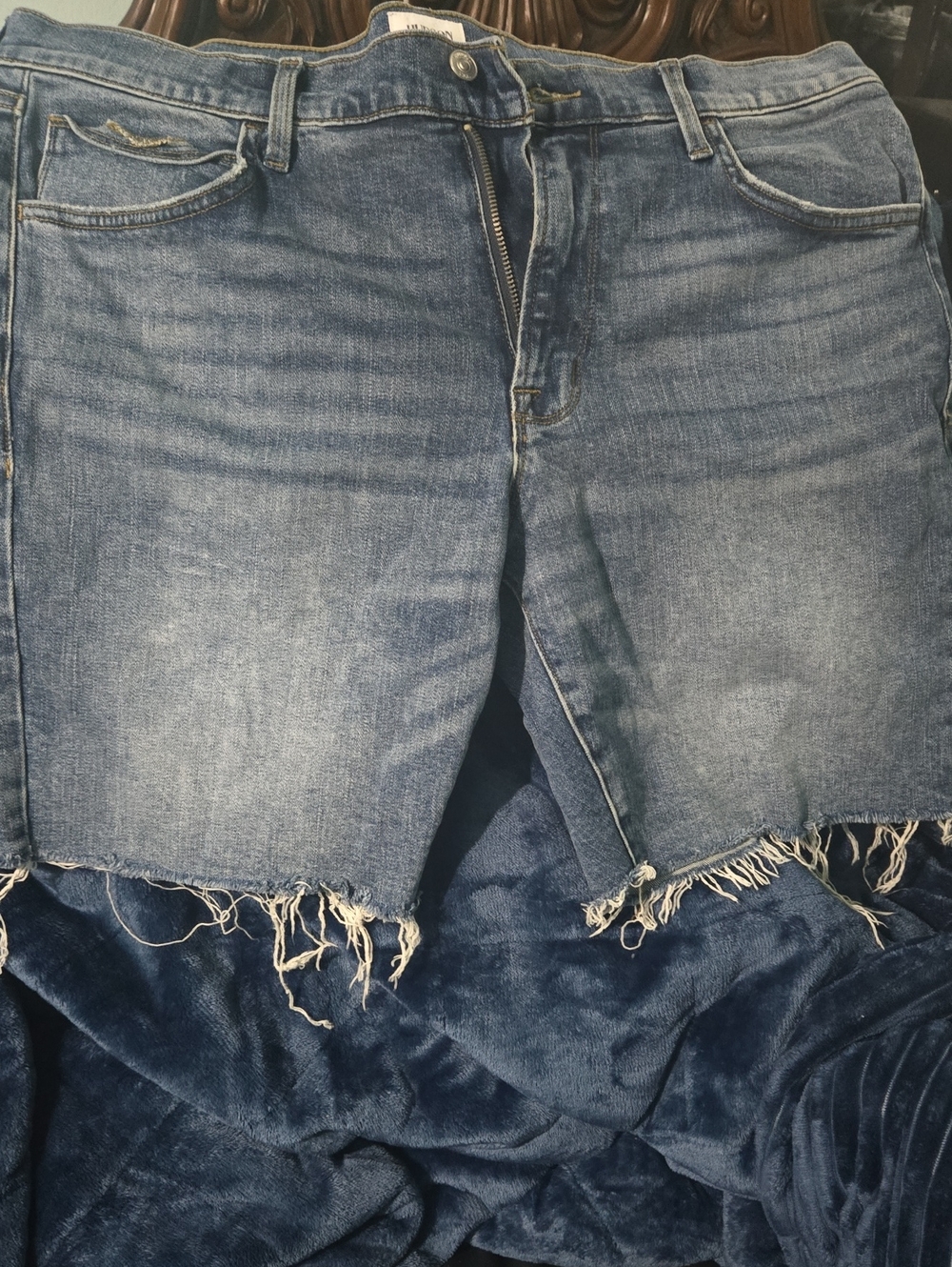 Hudson Jeans Men's Distressed Blue Denim Cutoff Shorts